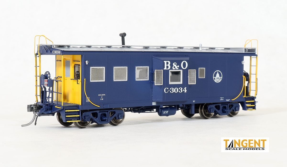 Baltimore (B&O) “Original Blue 1965 w/ Screens ICC B&O I-18 Steel Bay Window Caboose | Tangent Scale Models